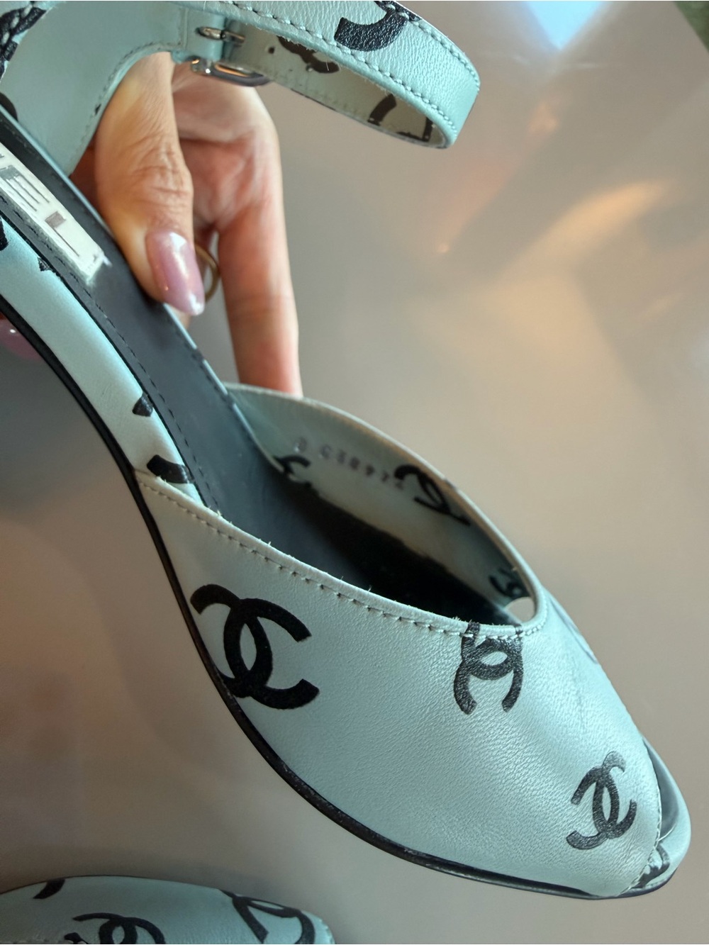 Chanel Rare light blue coco beach sandals sz8 - Picture 13 of 14
